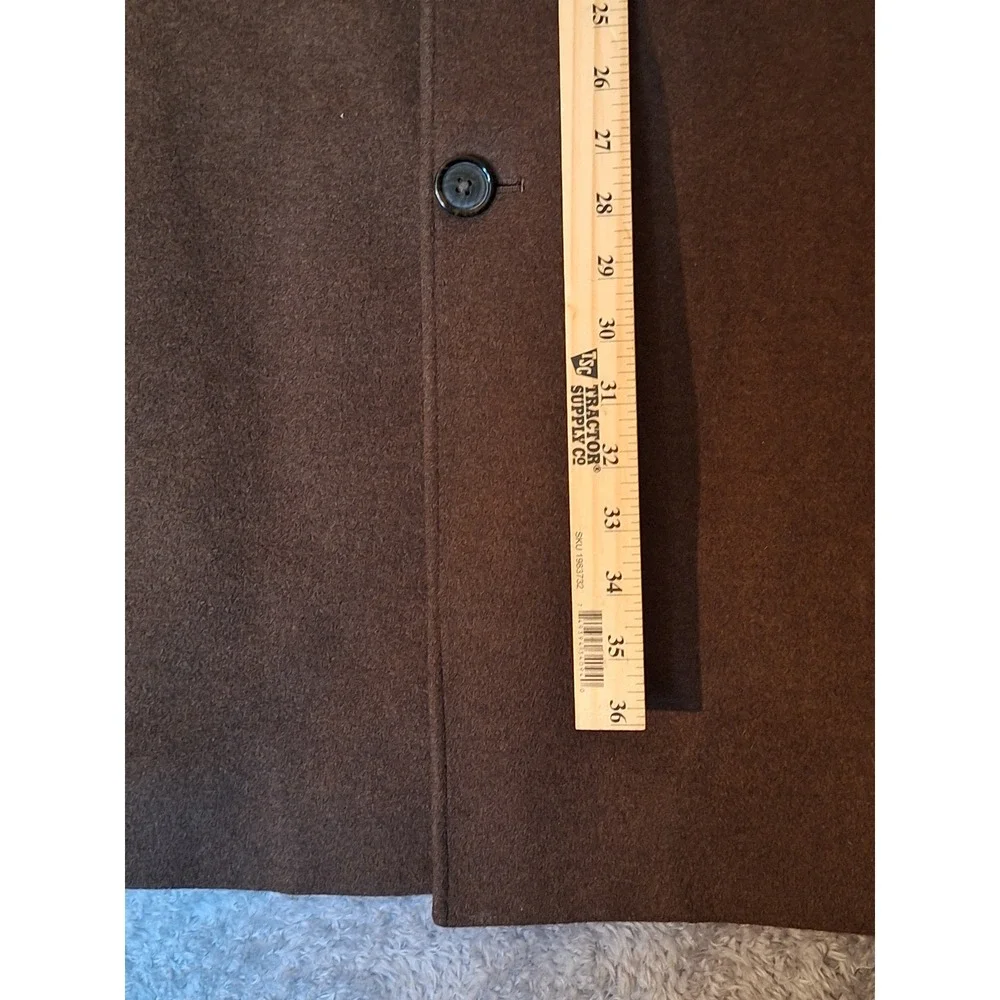 Jones New York Mens Coat Overcoat 42S Brown 100% Wool 48825Z Double Breasted